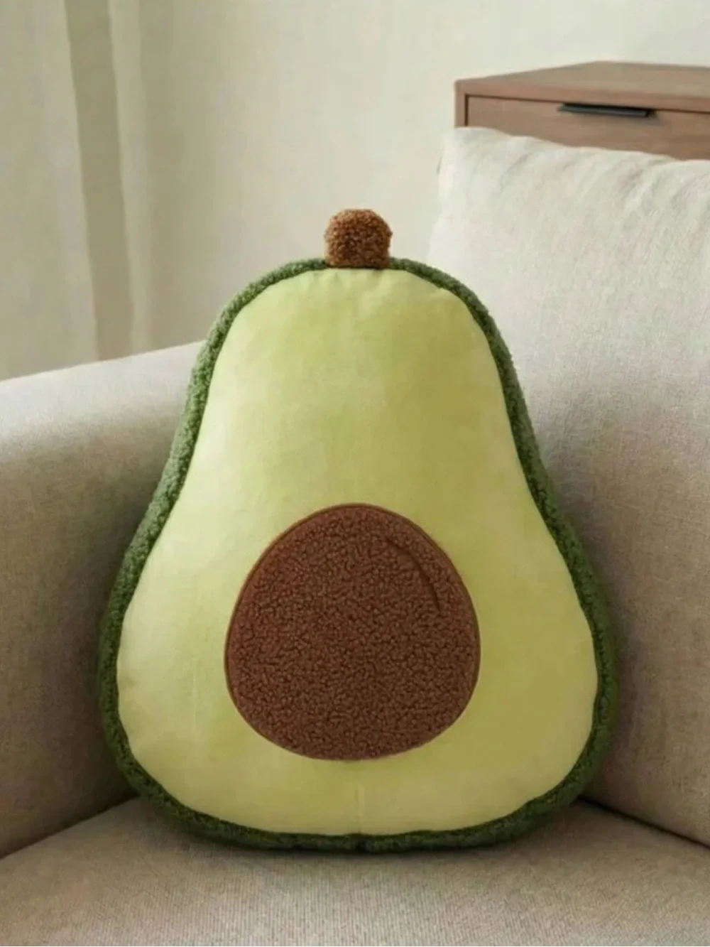 Green Brown Plush Avocado Decor Decorative Plushie Throw Accent Pillow